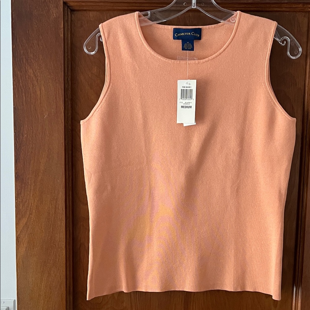NWT Charter Club Sleeveless Sweater Creamsicle Orange M